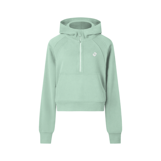 5AM Cropped Half-Zip Hoodie