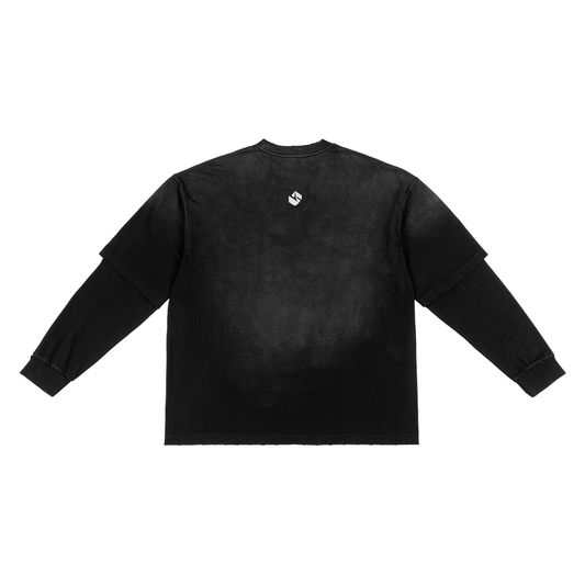 STFU Sunfade Hand-Frayed Faux Two-Piece T-Shirt