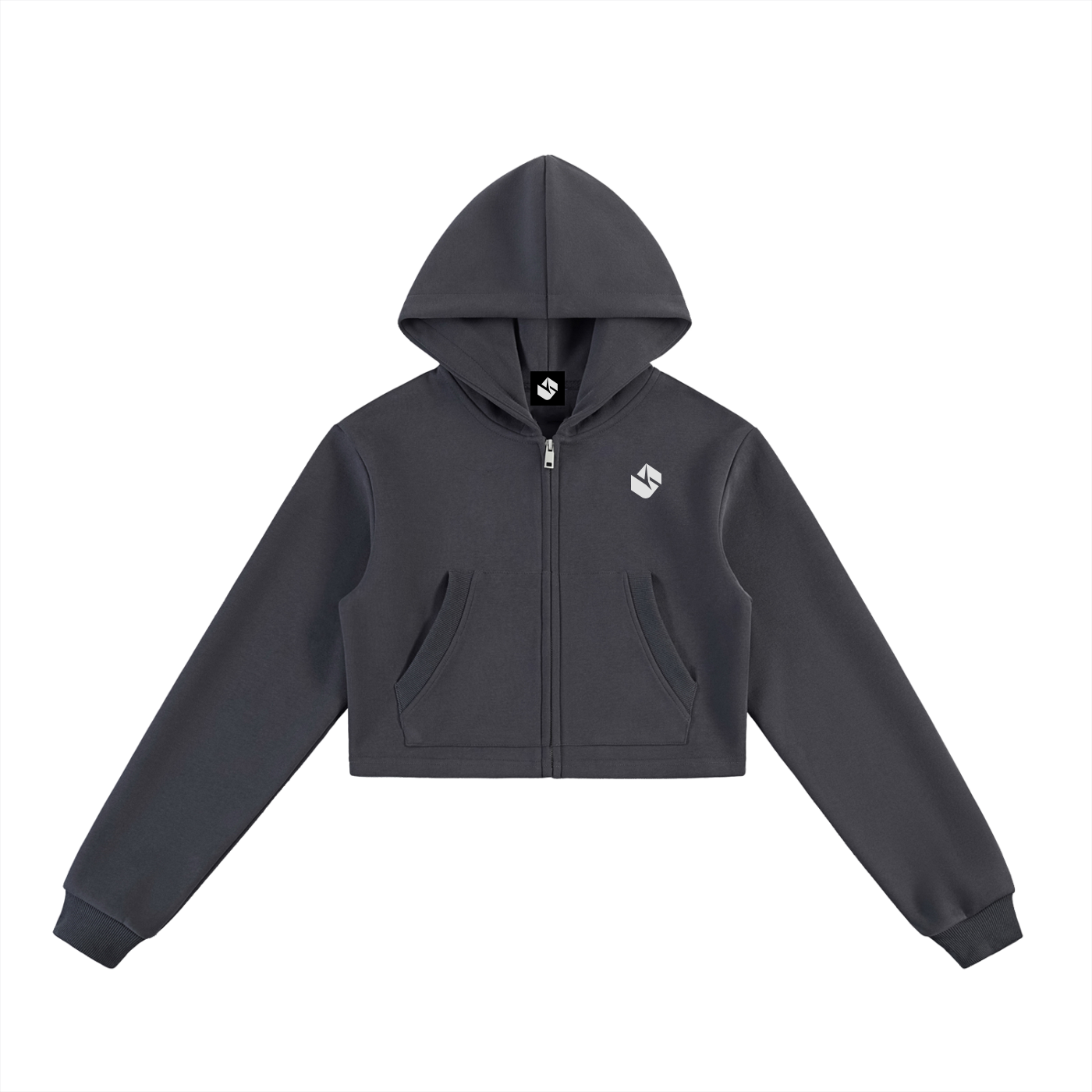 5AM Cropped Zip-Up Hoodie