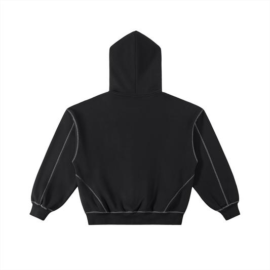 5AM Contrast-Stitched Boxy Fleece Hoodie