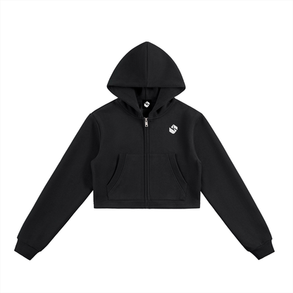 5AM Cropped Zip-Up Hoodie