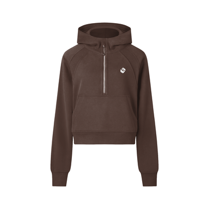 5AM Cropped Half-Zip Hoodie