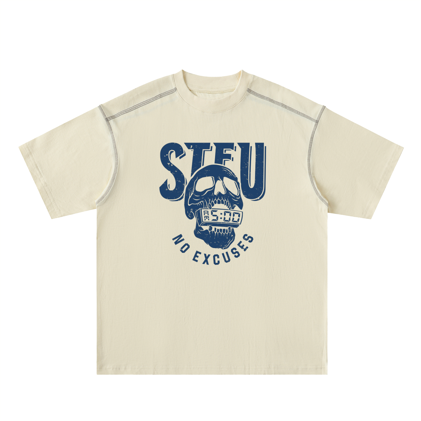 STFU Oversized Contrast-Stitched Tee