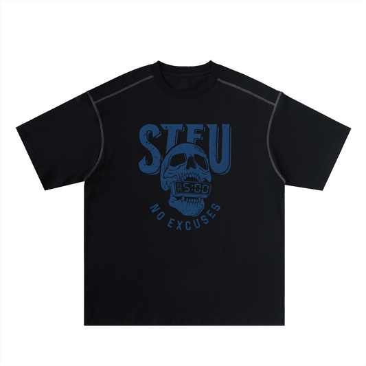 STFU Oversized Contrast-Stitched Tee
