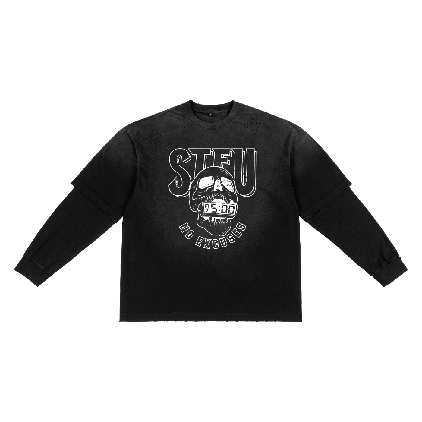 STFU Sunfade Hand-Frayed Faux Two-Piece T-Shirt